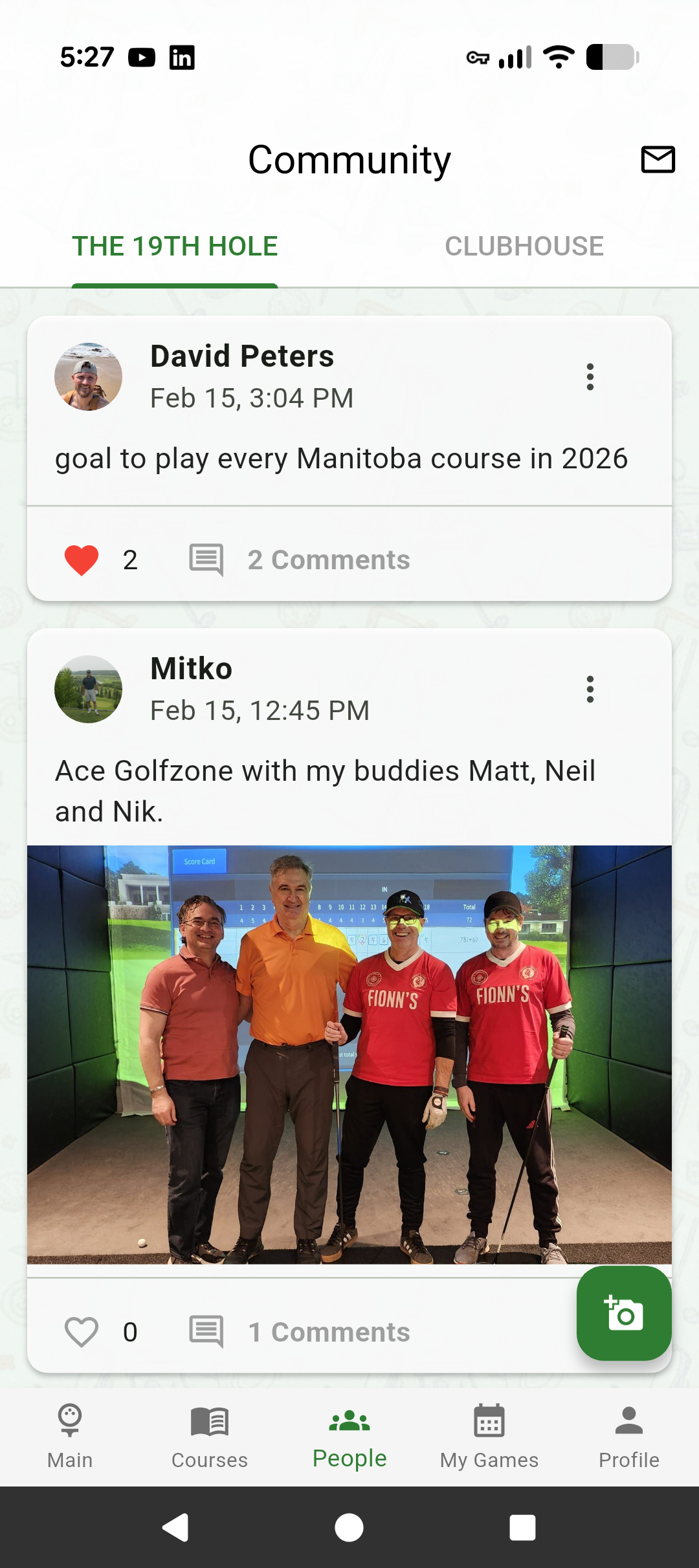 19th Hole Social Feed