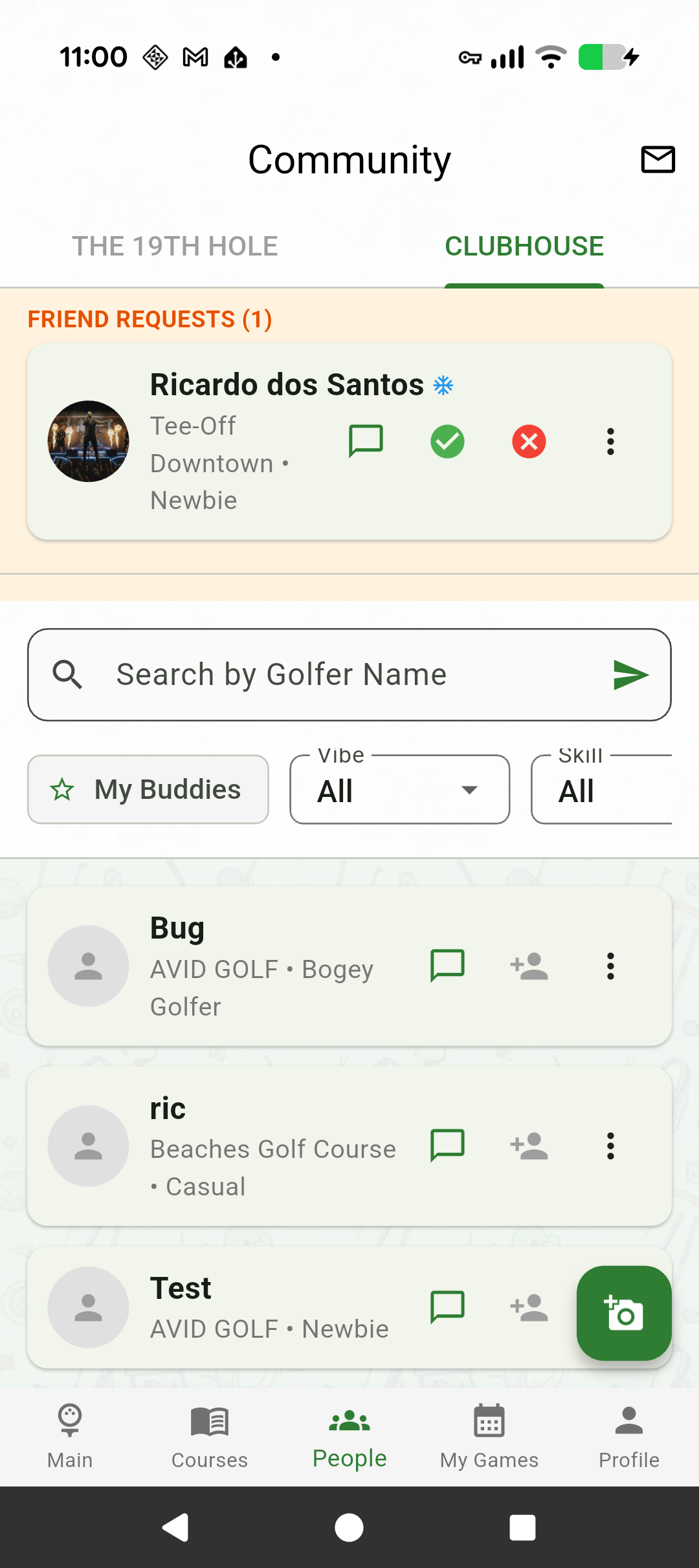Clubhouse and player profiles